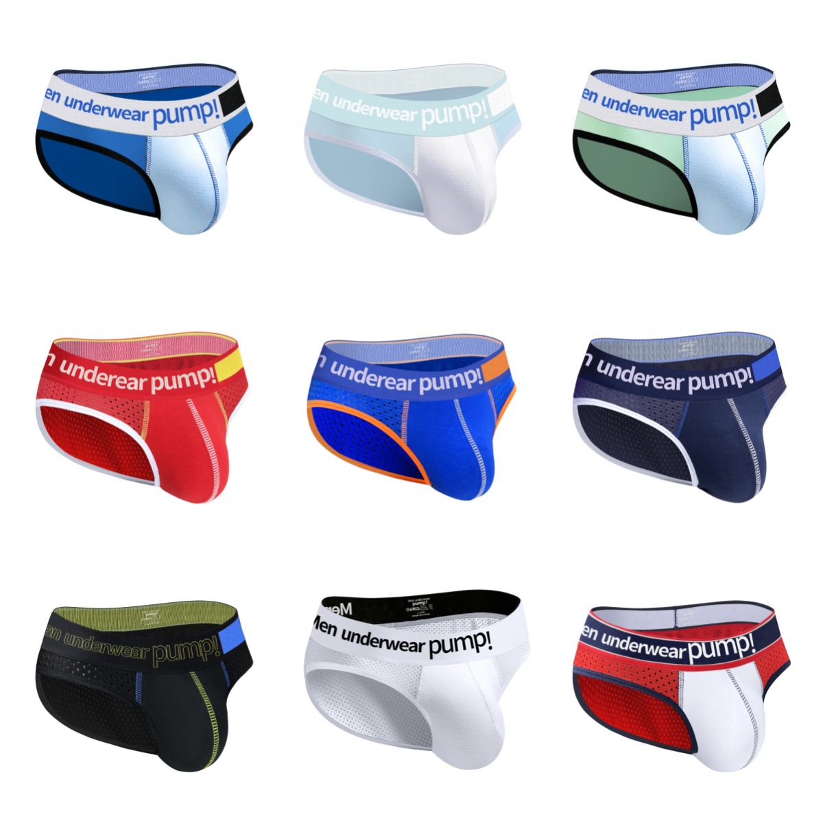 Тонкие трусы-памп, низкая талия, облегающие, поднимающие ягодицы, модные цветные спортивные брифы для мужчин, экспортная упаковка