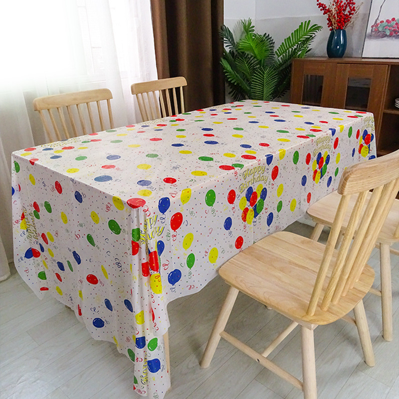 Cross-border spot disposable tablecloth birthday tablecloth plastic tablecloth wholesale wind Party tablecloth picnic dessert tablecloth