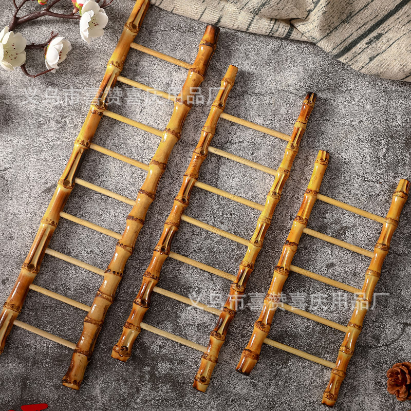 Mini Small Ladder Bamboo Ladder Bamboo Ladder Bamboo Root Ladder Step Up Bamboo Ladder Decoration Ornaments