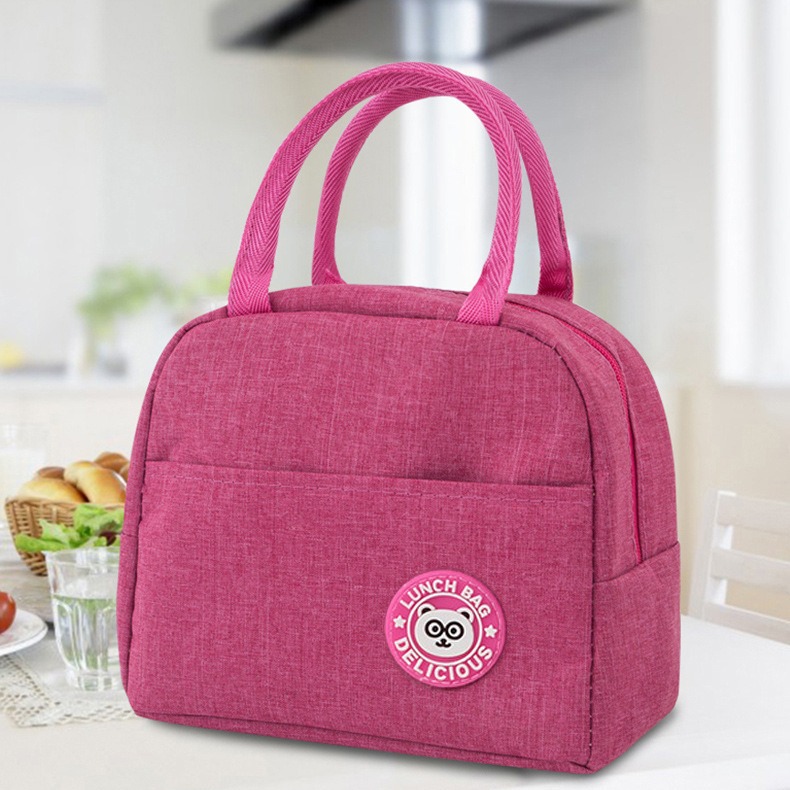 New Cationic Oxford Cloth Double Portable Thickened Aluminum Foil Lunch Box Bag Lunch Bag Heat Preservation Bag with Rice Lunch Bag