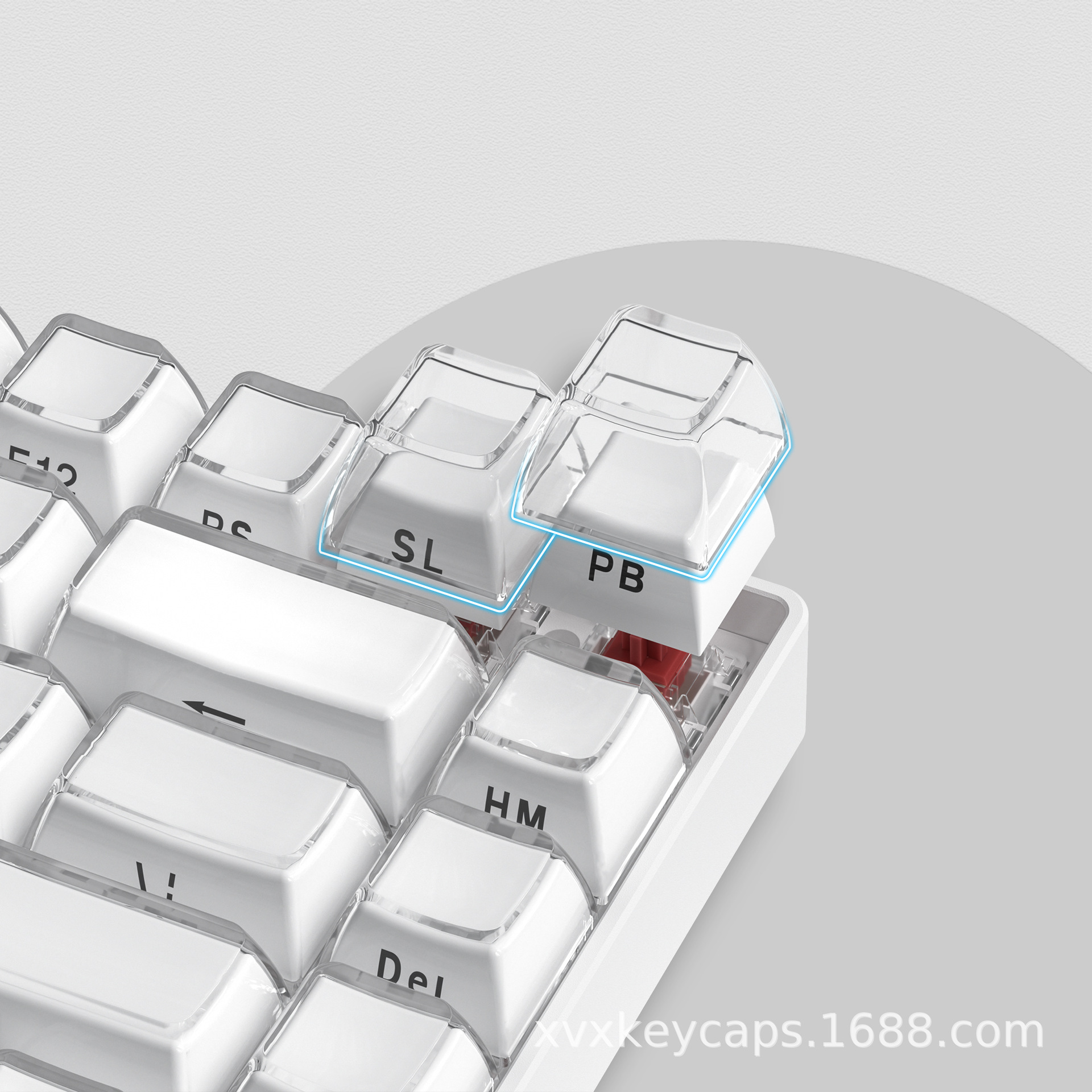 XVX crystal side engraved white key cap PBT material optional Korean Russian Arabic fit most of the machine