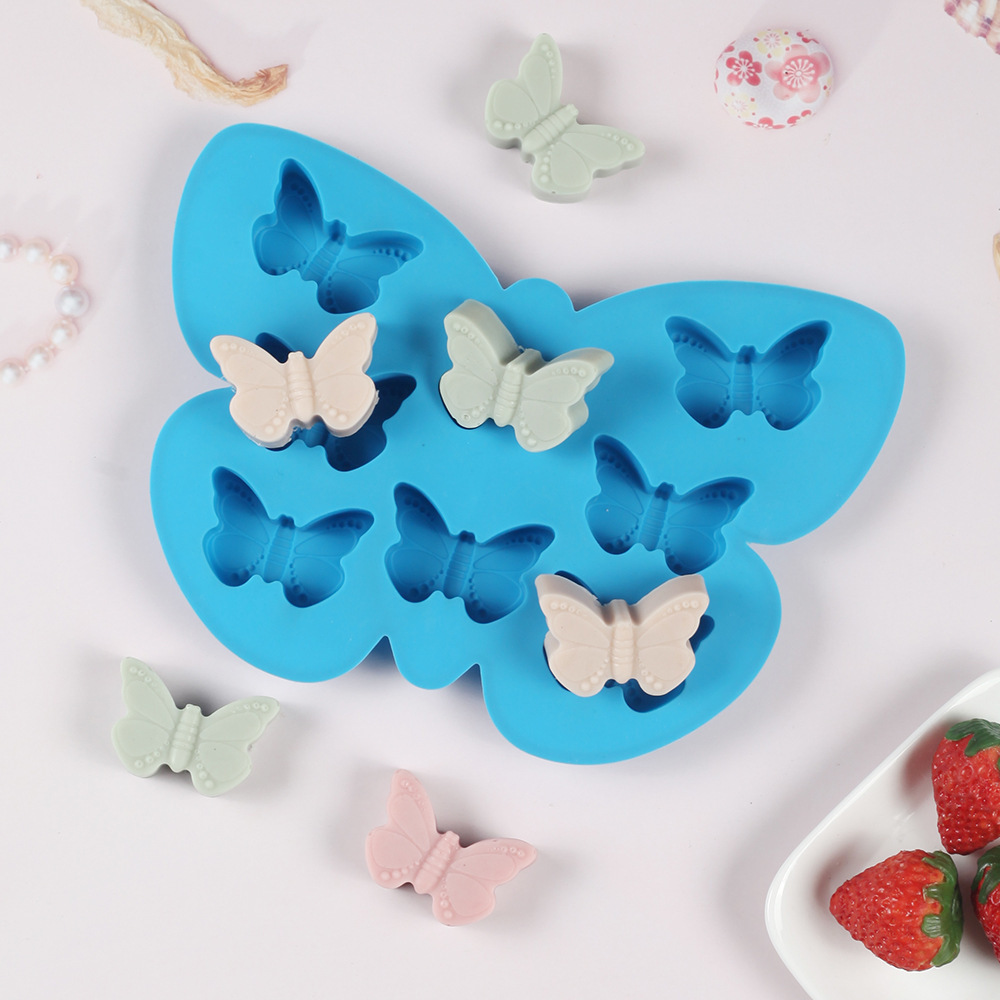 8 even butterfly chocolate silicone mold DIY candy pudding cake baking mold 706