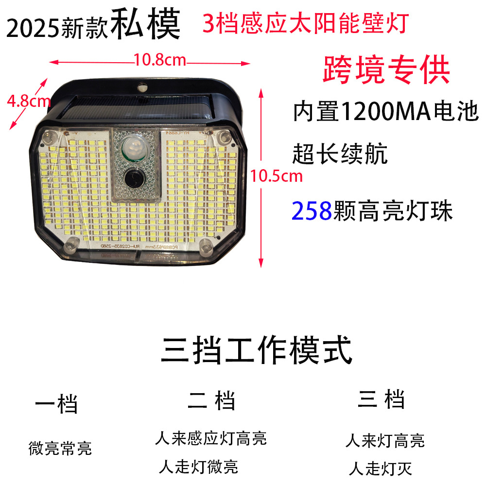 Частная модель новая трехскоростная диммируемая 360° полностью светящаяся солнечная LED настенная лампа для коридора