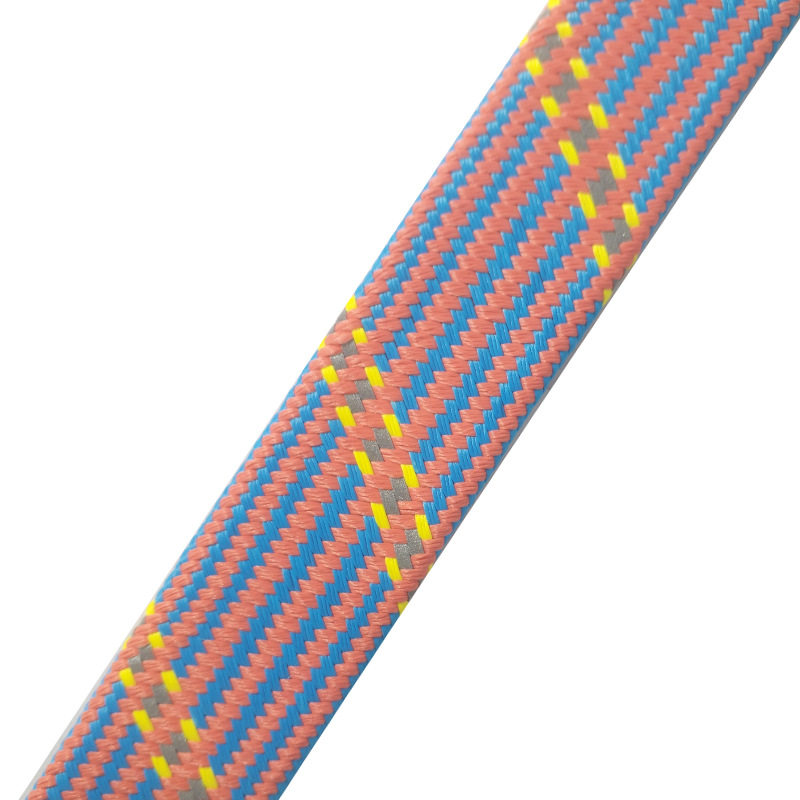 Outdoor Bungee Supplies Safety Belt Matte Nylon Inter-Color 2 Reflective Silk Wrapped Core Braided Rope Oem Customization Factory