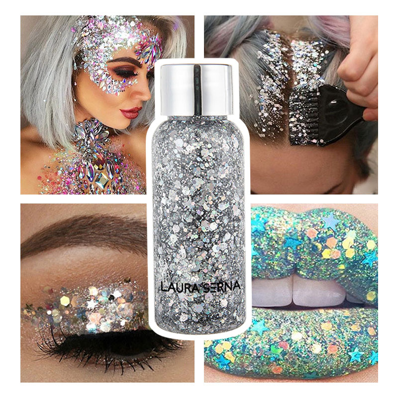 Cross-Border Popular Sequin Cream Sequin Gel Children's Performance Cosmetics Head Face Body Decoration Supplies