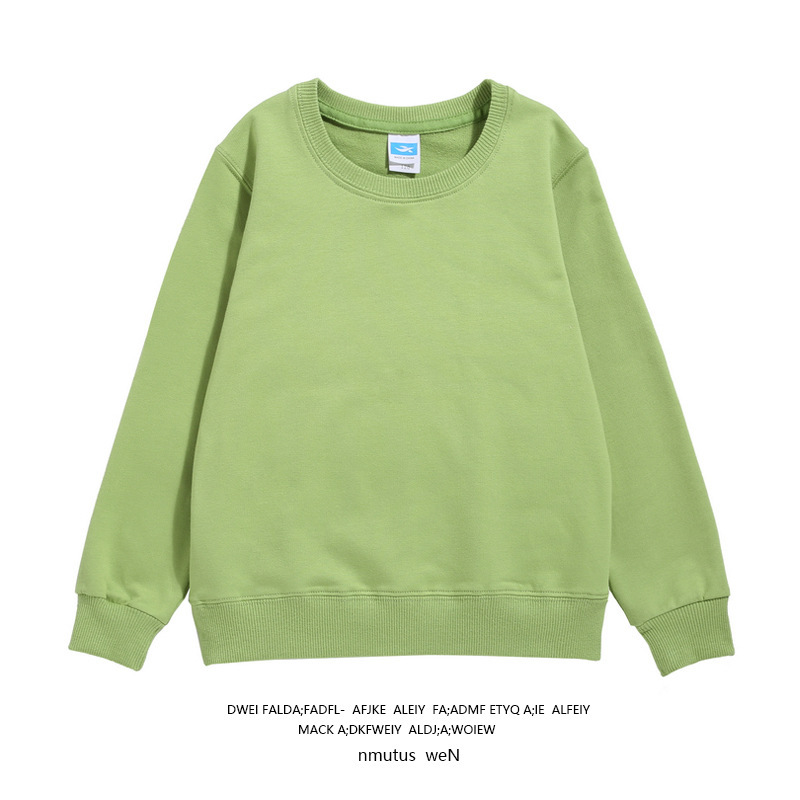 Autumn and Winter Long Sleeve Solid Color Round Neck Children's Sweat Customized Male and Female Kid Clothes Primary School Children's Kindergarten Class Clothes Printed Logo