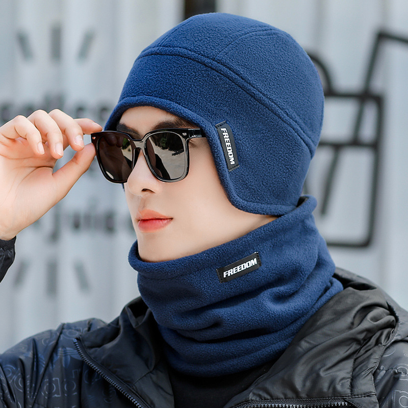 Hat Men's Winter Outdoor Cold-proof Riding Cap Korean Warm Wool Cap Thickened Ear Protection Cotton Cap Windproof Lei Feng Cap