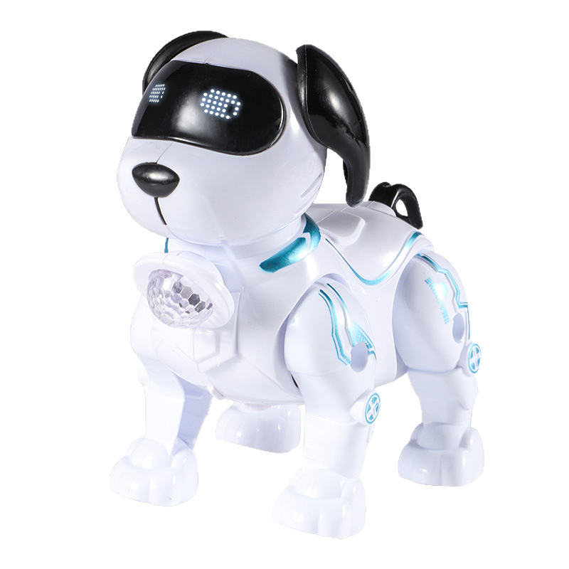 Children's Electric Toy Leash Pet Dog Can Walk and Glow with Sound Effect Mechanical Dog Stall Wholesale Traction Toy