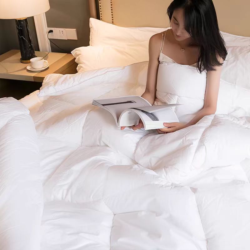 Pure White Cotton Hotel-Specific Bedding Quilt Core Hotel and B&B Anti-Feather Cloth Quilt Four-Season Quilt Manufacturer Warm