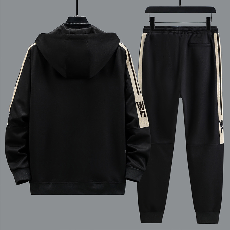 Men's casual suit spring and autumn fat guy fashion cardigan two-piece loose plus size fat coat fashion