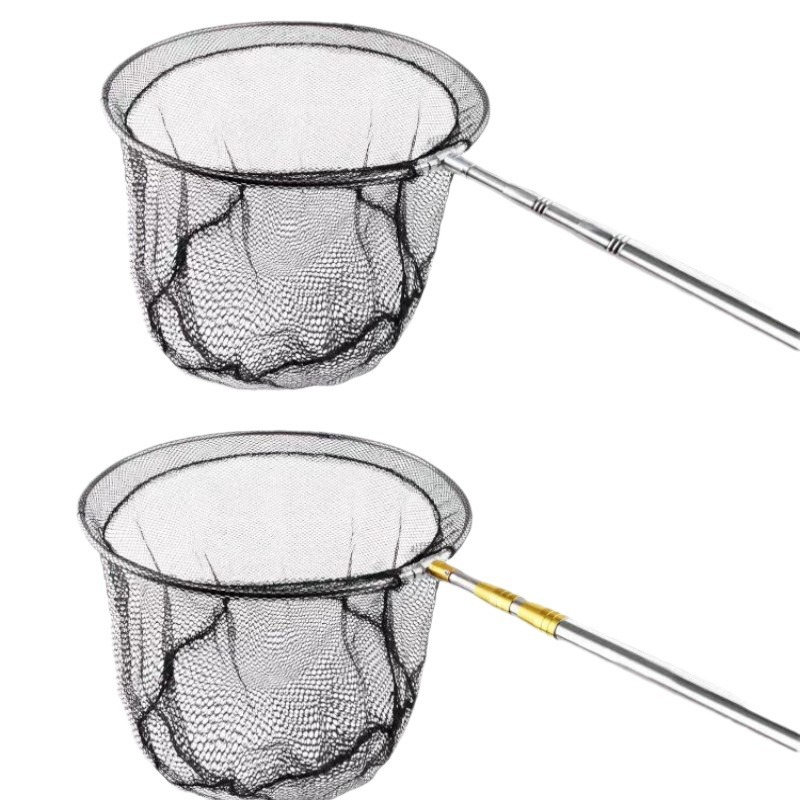 Stainless steel fishing net fishing net fishing net Rod telescopic rod Loach fishing net suit fishing net head foldable deepening net pocket