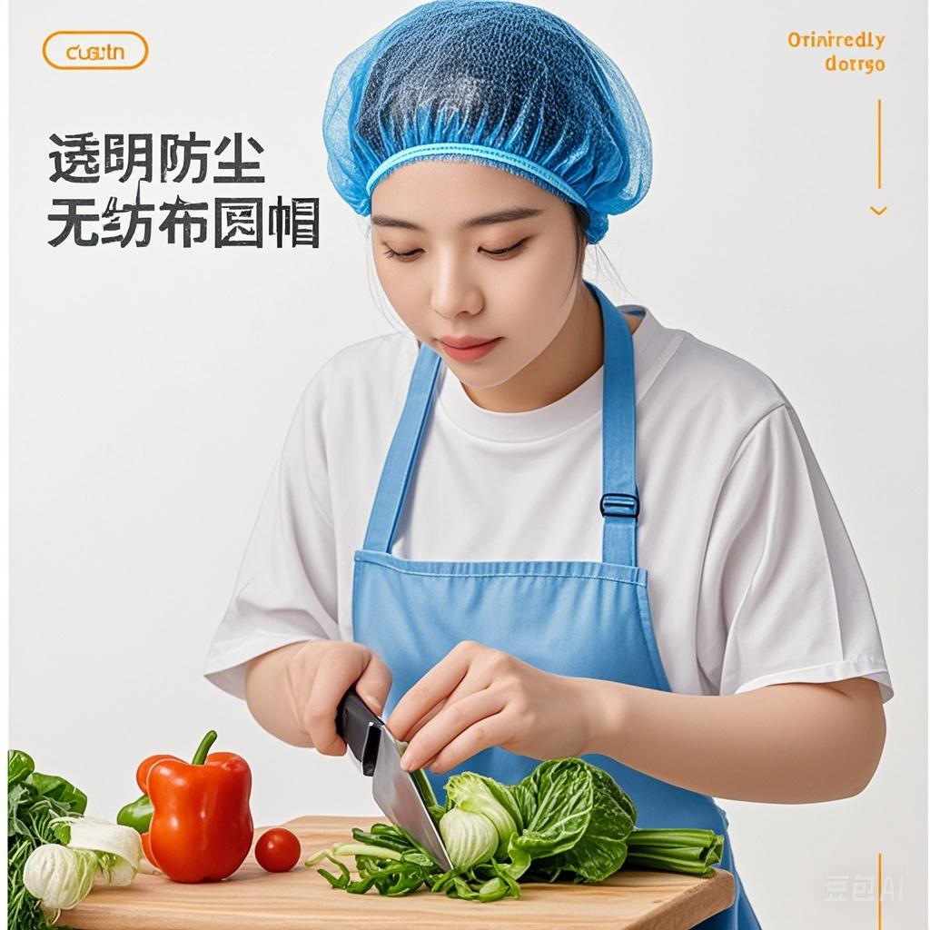 Disposable Hat Food Cap Dustproof Non-Woven Mesh Cap Chef Food Hood Strip Hat Protective Food Grade