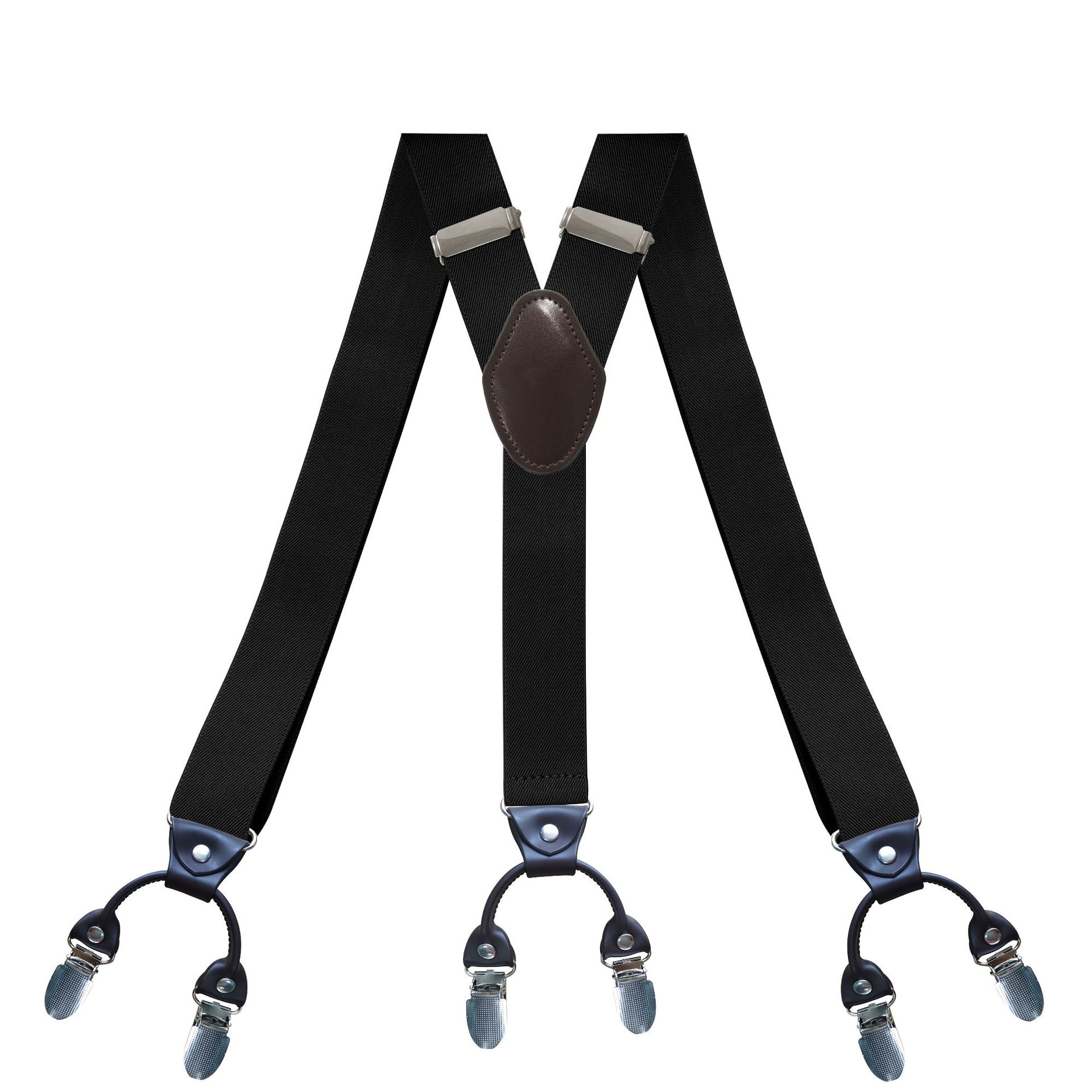 Cross-Border Supply Adult Men's 6-Clip Suspenders Adjustable Elastic Y-Shaped Men's Suspenders 98 Colors Optional in Stock