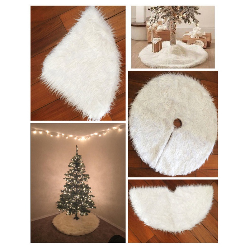 Hot Christmas tree Dress Pure White Long Hair Christmas Holiday Decorations Christmas tree skirt