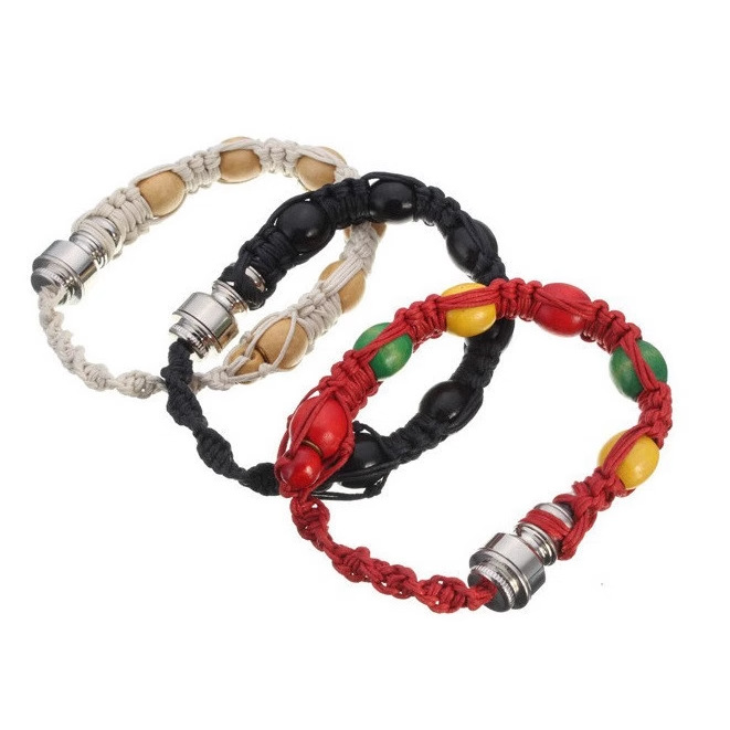 Hand-Woven Rope Pipe Cross-Border Popular Bracelet-Style Thick Line Metal Pipe 270mm Long Six-Bead Bracelet Pipe