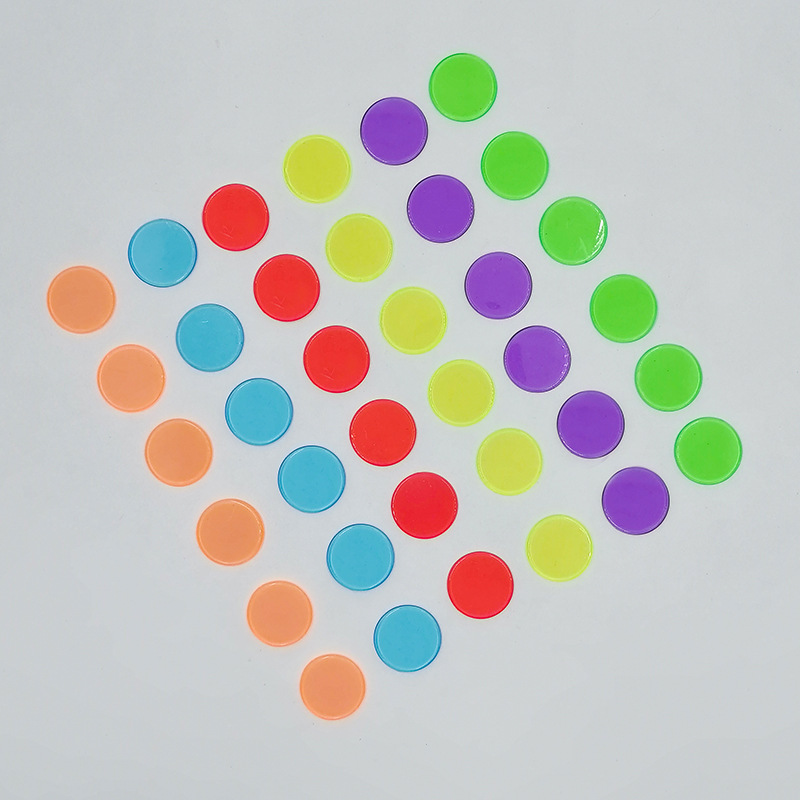 19mm25mm Plastic Chips Transparent Color Chips Game Coin Bingo Game Accessories Teaching Plastic Coin