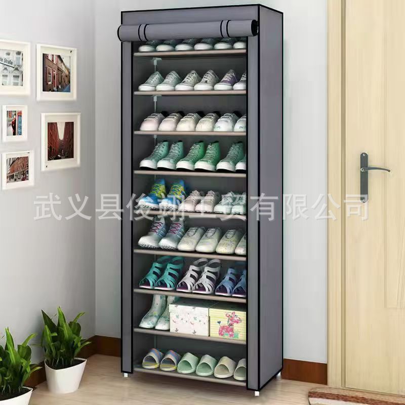 Стеллаж для обуви с пылезащитным чехлом, многоуровневый шкаф, экономичный стеллаж для хранения в помещении