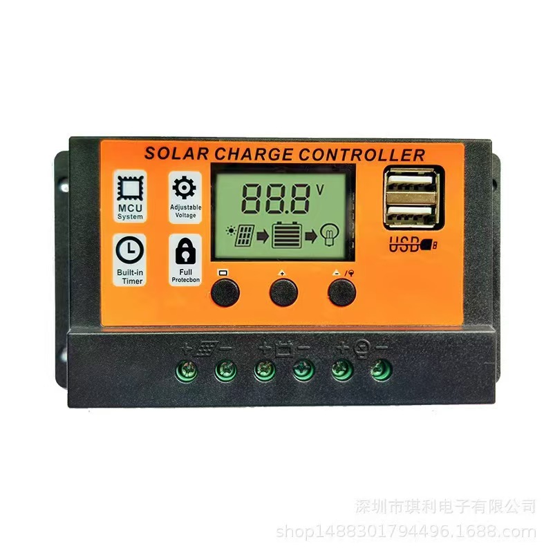Solar Panel Monocrystalline Solar Charging Panel Automatically Recognizes USB Port 12V/24V Solar Controller