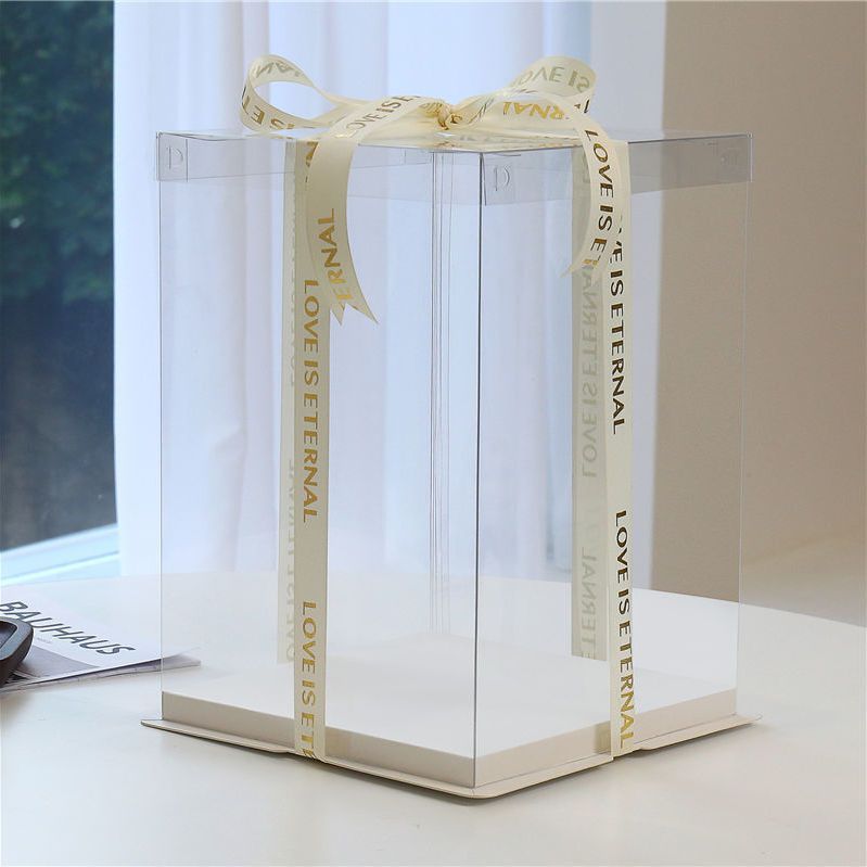 [27000 repeat customers] full transparent snack gift birthday cake packaging empty box Lego blocks dust-proof