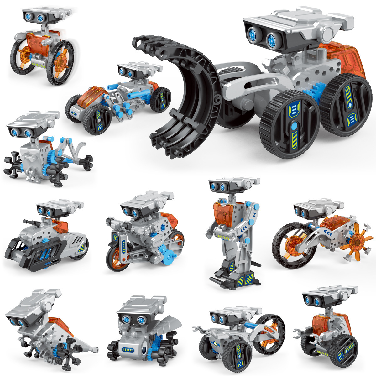 Кросс-браундер детские образовательные игрушки электрические собранные научно-образовательные строительные блоки 12 в 1 ручной сборки образовательный робот