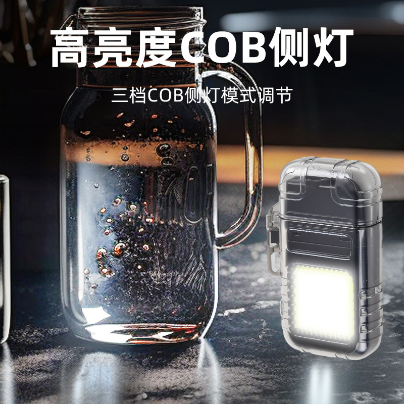 Chattering Hot-selling Transparent Electric Heating Wire Lighter Charging Strong Light Lighting Portable Windproof Fireproof Electric Heating Wire Lamp Worker