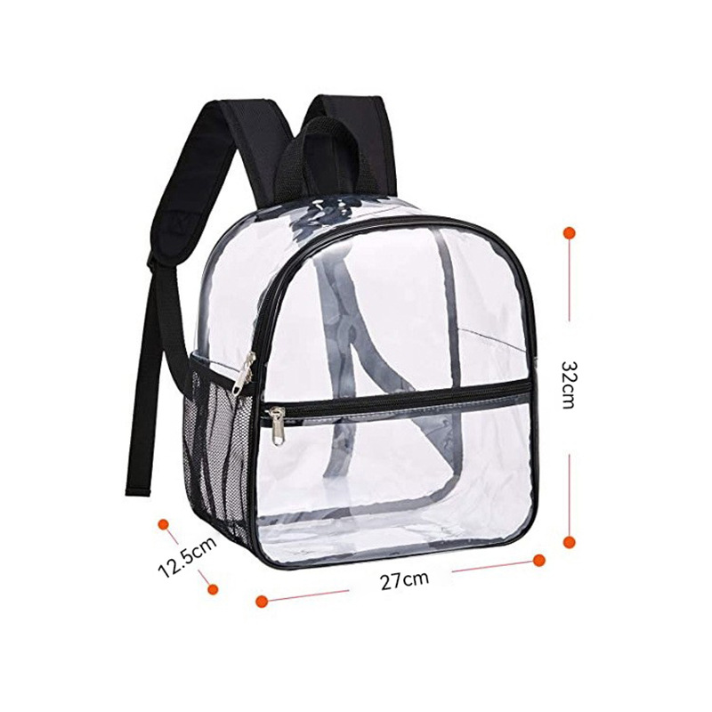 Pvc Cross-Border Transparent Backpack Outdoor Portable Large Capacity Backpack Lightweight Student Simple School Bag Factory Direct Sale