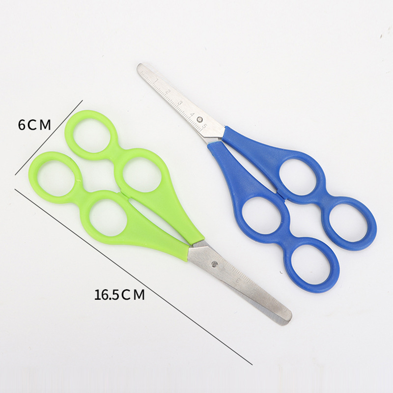 Manufacturer Wholesale 6.75 Inch 17cm Family Scissors Student Training Four-Hole Scissors Kidsren's Handmade Auxiliary Four-Ring Scissors