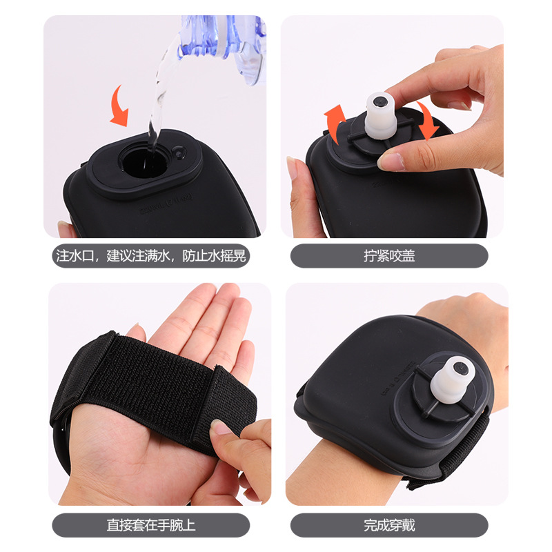 Outdoor Fitness Cycling Sports Wrist Water Bottle Running Portable Silicone Water Bottle Sports Water Cup Arm Water Bottle