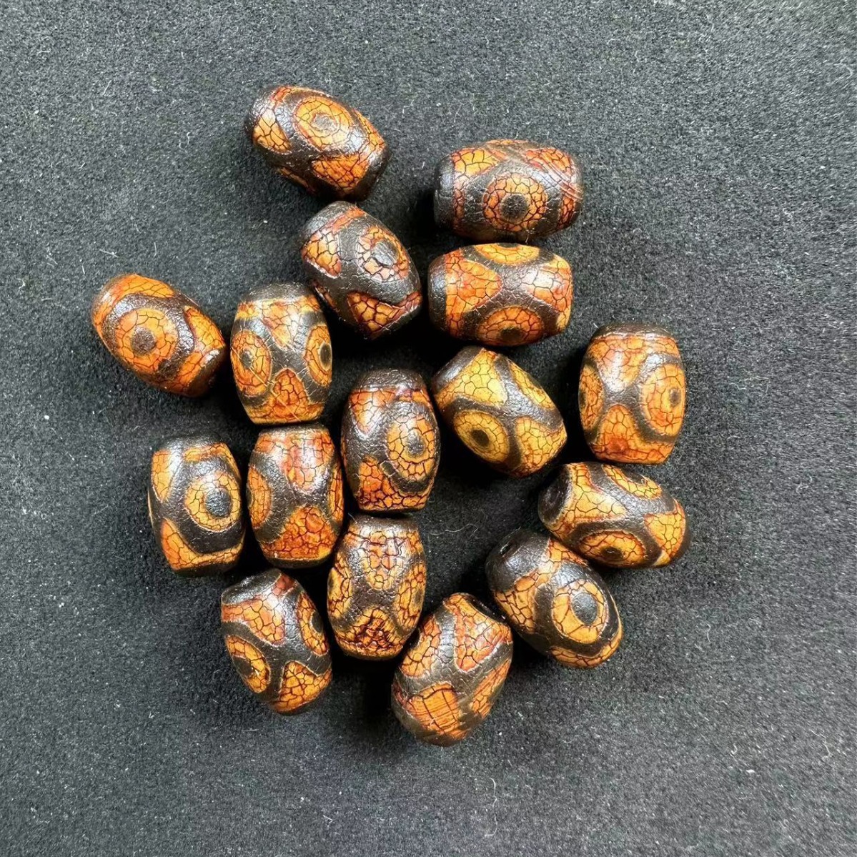 Tianzhu Wholesale Natural Agate Xizang Fire for Open Pieces Three Eyes Tianzhu Accessories Scattered Beads Buddha Beads Bodhi Semi-finished Products