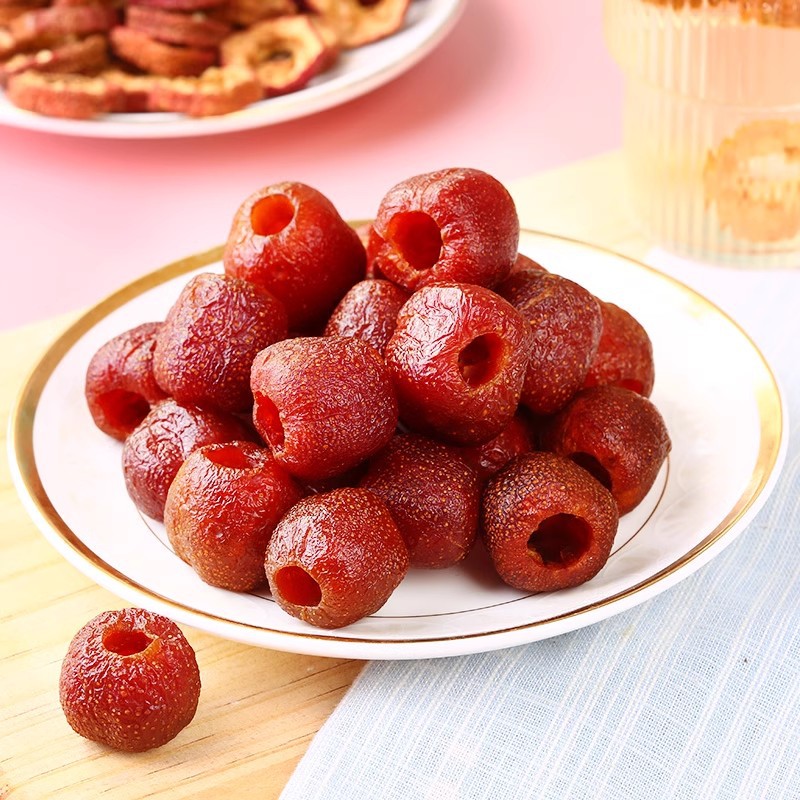 On behalf of the hair hollow hawthorn whole original independent package 500g candied snacks sweet and sour steamed seedless hollow hawthorn