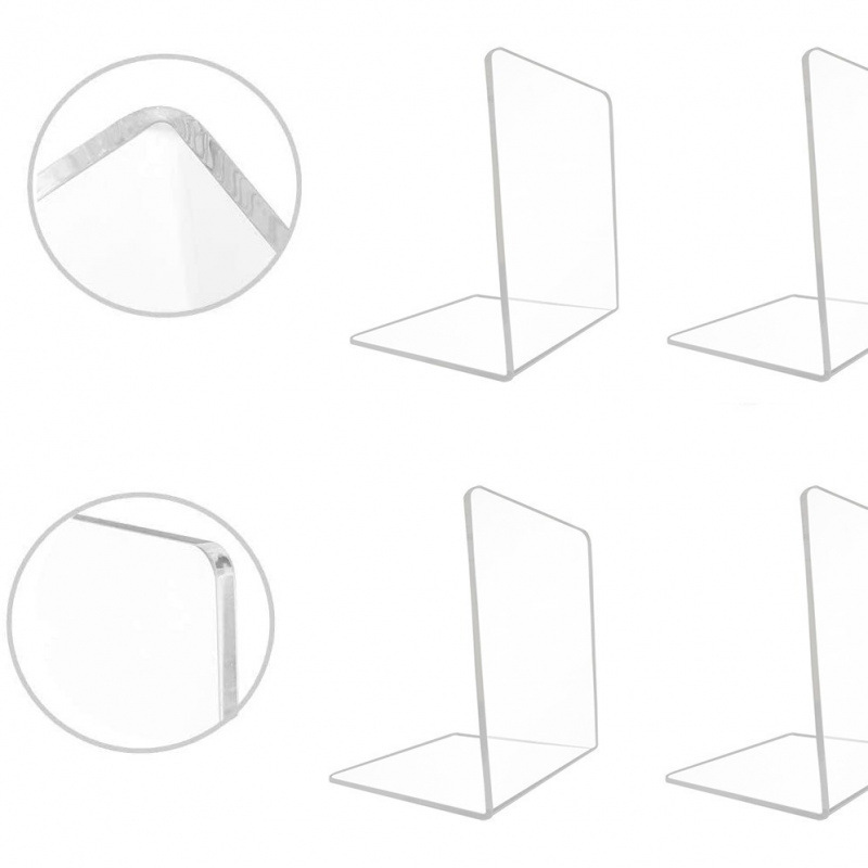 in stock cross-border transparent acrylic book stand L-shaped bookshelf photo album book storage desktop finishing