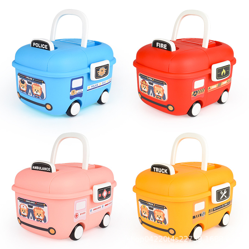 Children's Cartoon Cute Fun Storage Box Cartoon Pulley Design and Handling Worry-free Household Baby Sundries Storage Box