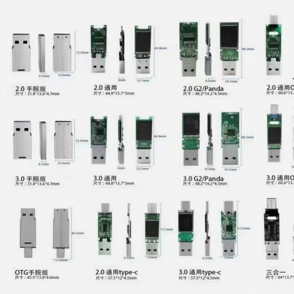 U Disk Wholesale 64g Large Capacity Business Car U Disk Universal Computer Mobile Phone Type-C High Speed U Disk Wrist Core