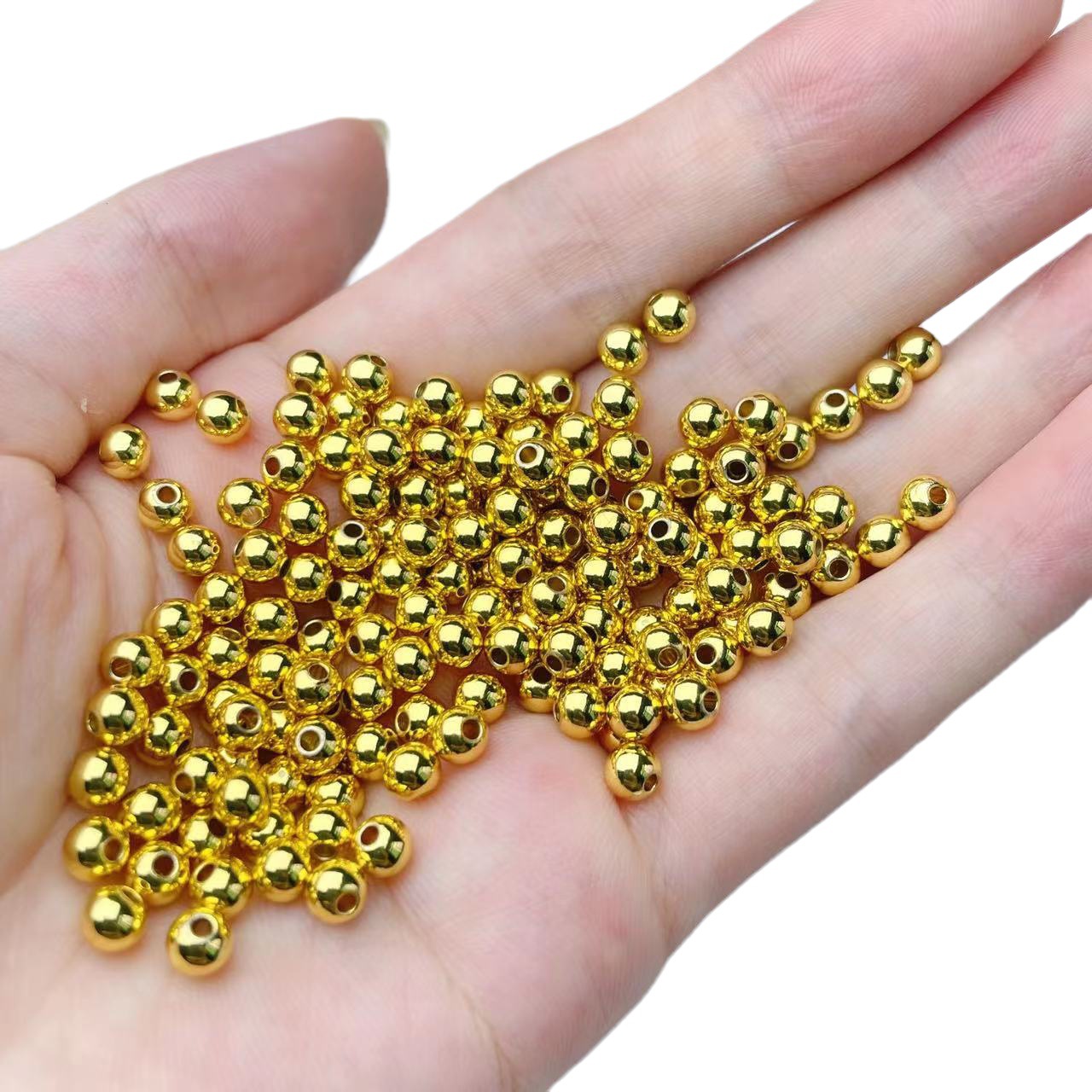 Color-Preserving Gold 3mm Solid Copper Beads 3mm Gold Solid Beads