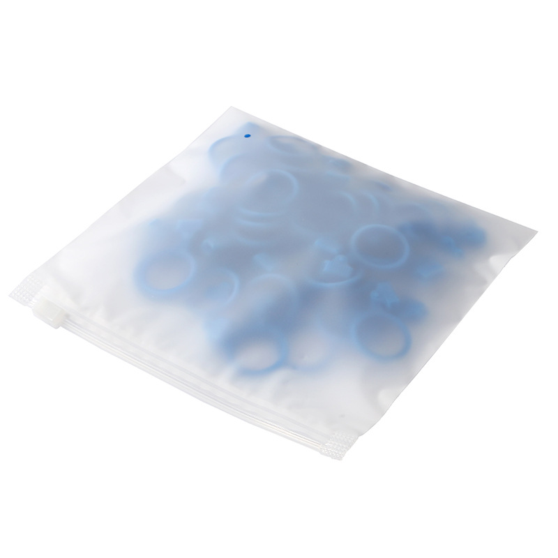 Small size storage sealed bag in stock double-sided EVA frosted self-sealing bag jewelry packaging zipper bag