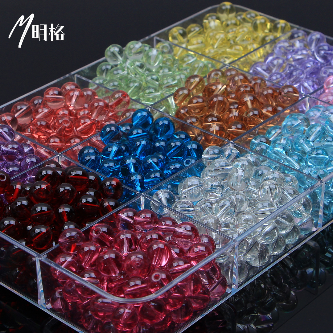 Transparent Glass High Ice Transparent Glass Loose Beads DIY Handmade Accessories Beads Loose Beads Bracelet Necklace Making Materials