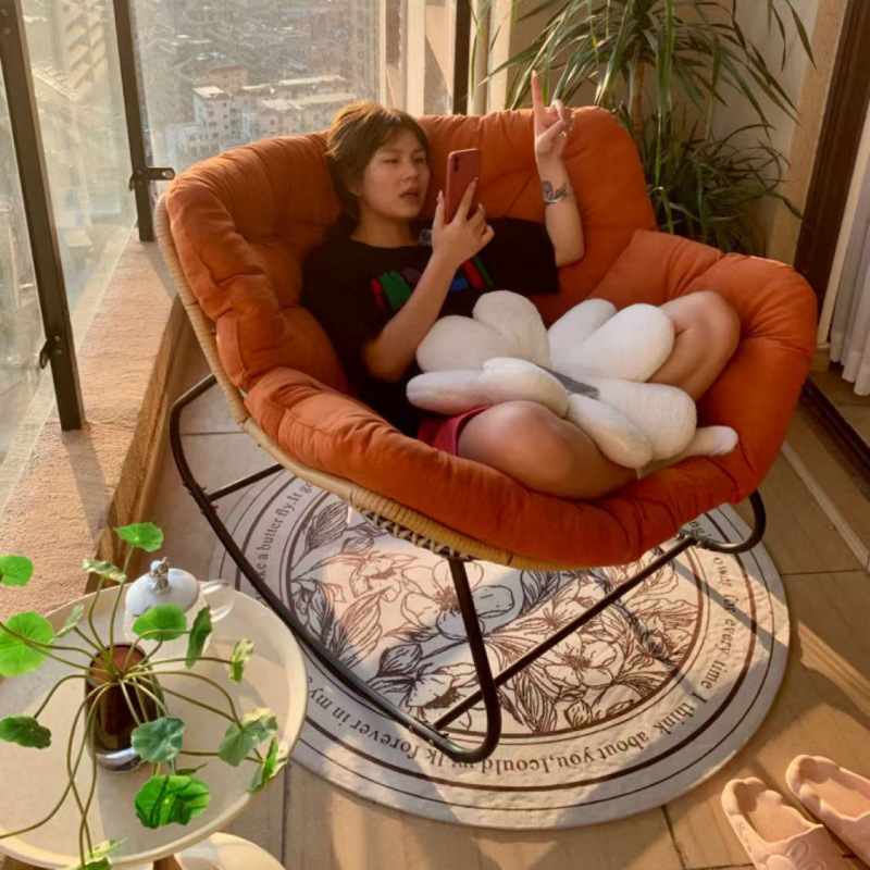Bird's Nest Rocking Chair Cradle Light Luxury Rocking Chair Scandinavian Living Room Balcony Internet Celebrity Rattan Chair Rocking Chair Extra Large Adult Rocking Chair