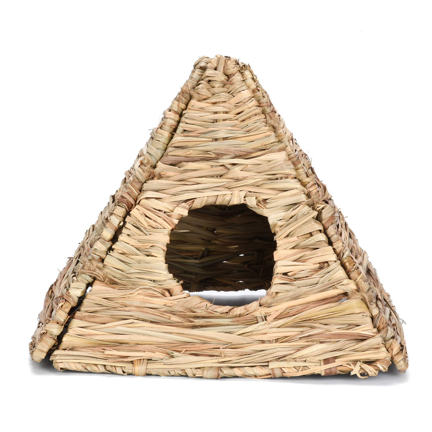 New Woven Foldableable Pyramid Thatched House Exotic Pet Rabbit Chinchilla Hamster Hedgehog Guinea Pig Landscaping Escape Toy