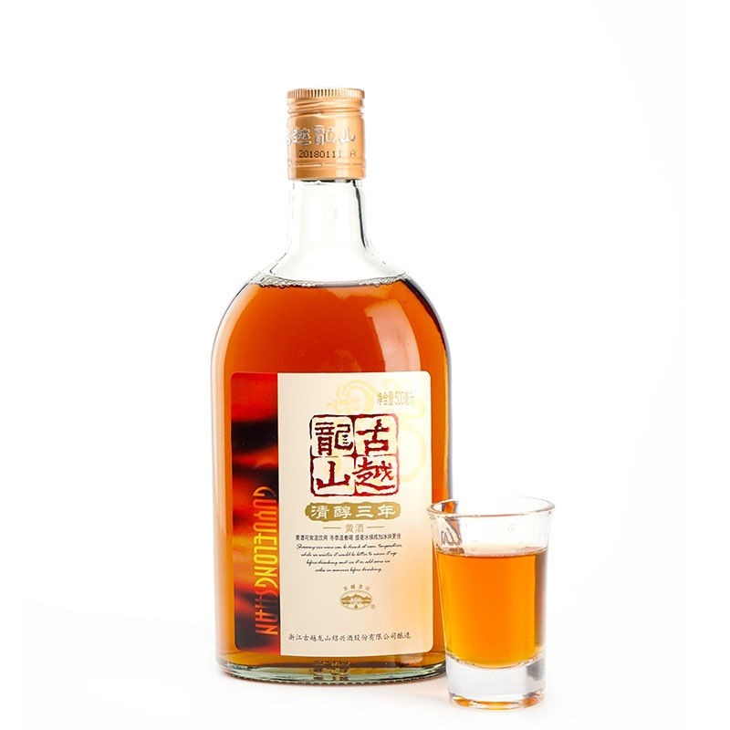 Shaoxing yellow rice wine Guyue Longshan Qingchun 3-year-old Huadiao wine glutinous rice wine shochu cooking wine soaked donkey-hide gelatin 500ml bottle