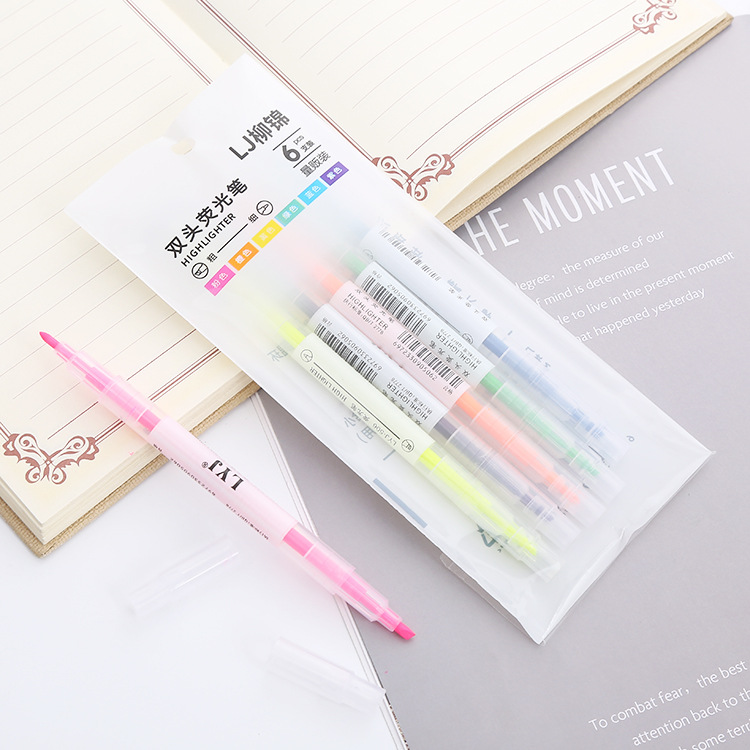 Color Double Head Highlighter Double Head Marker Marker Student Graffiti Hand Account Pen Slant Head Watercolor Pen
