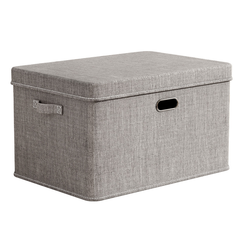 Cross-Border Cotton and Linen Storage Box with Lid, Foldable Desktop Organizer, Toys, Clothes, Wardrobe Storage Box, Storage Box Wholesale