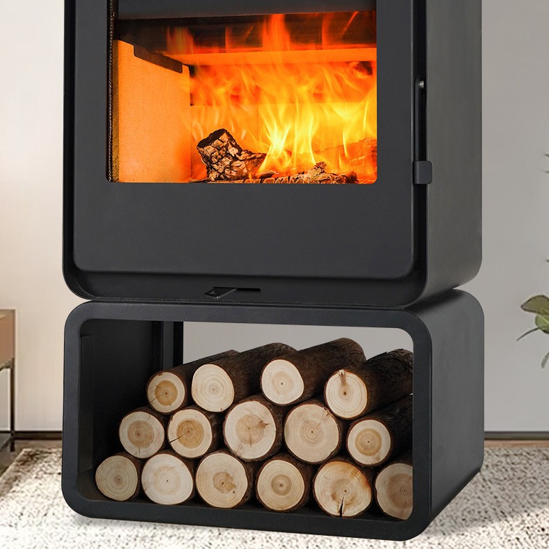 Real Fire Wood-Burning Fireplace Modern Homestay Rural Home Living Room Indoor Heating Stove Wood Stove Heating Metal Fireplace