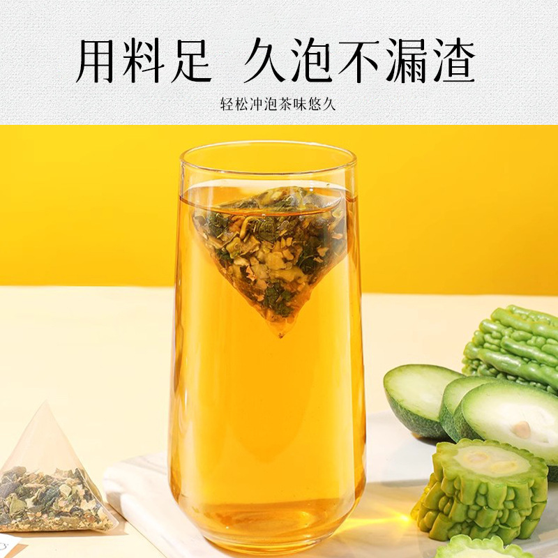 Mulberry Leaf Double Melon Tea Triangular Bag Bitter Melon Winter Melon Tea Health Tea Substitute Tea Convenient Factory Direct Sales Wholesale Delivery