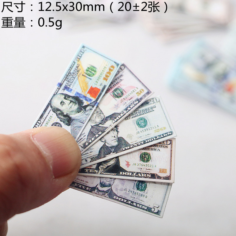 Dollhouse pocket props [mini miniature model simulation banknotes] BJD accessories doll house food play