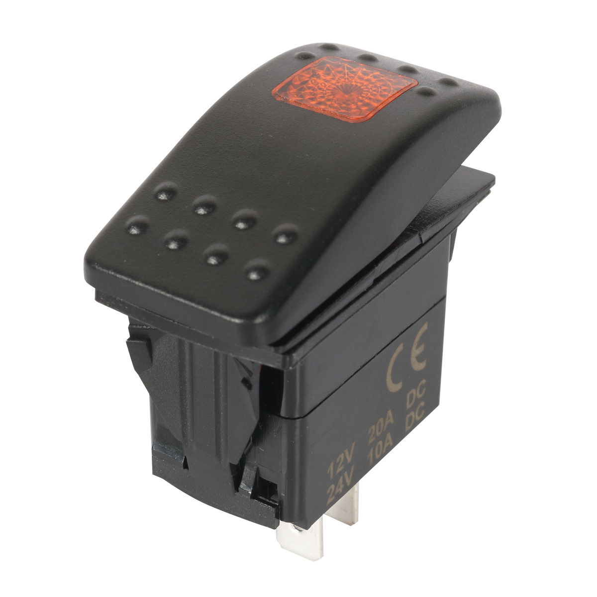 Orange three-legged single lamp boat switch 12VLED waterproof switch for Mercury yacht modified rocker switch