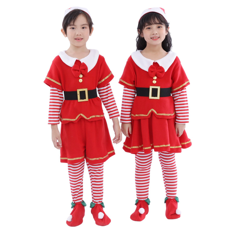 Christmas costume children's parent-child costume elf performance costume cosplay adult Christmas costume watch performance costume