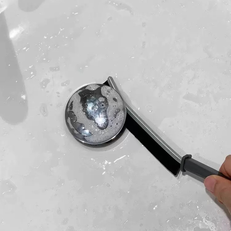 Alloy Crevice Brush Bathroom Kitchen Tile Dead Corner Cleaning Multi-Functional Window Crevice Concave Dust Brush Hard-Bristled Brush Curved