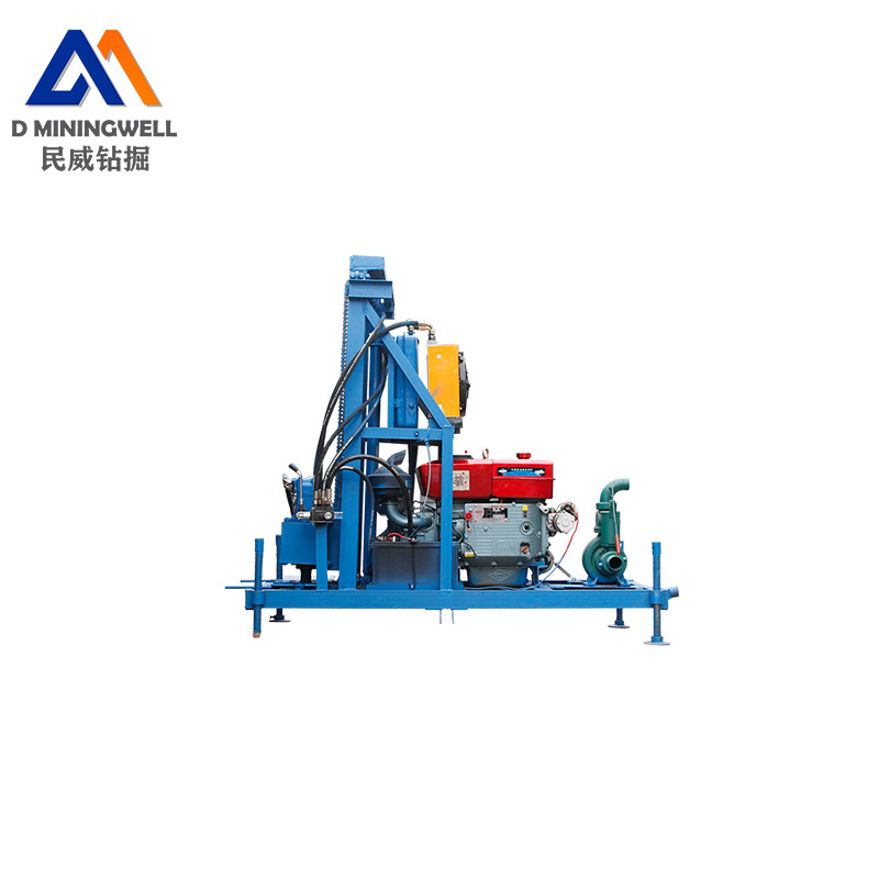 Zhejiang Minwei Farmland Water Eating Well Drilling Rig 100 m Deep Portable Diesel Hydraulic Water Well Rotary Drilling Rig