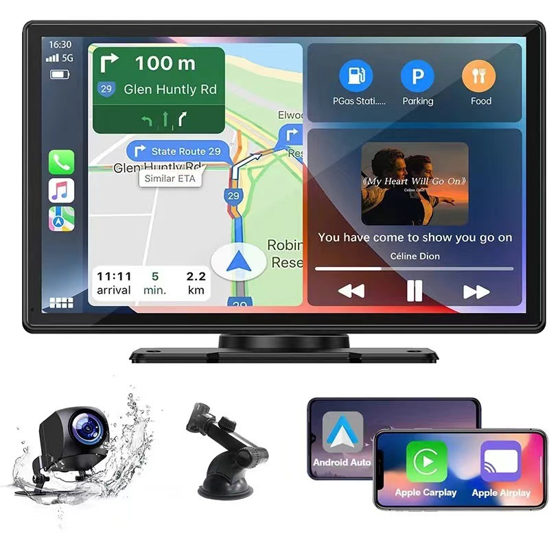9 inch portable Carplay recorder wireless Android Auto smart screen car navigation MP5 player