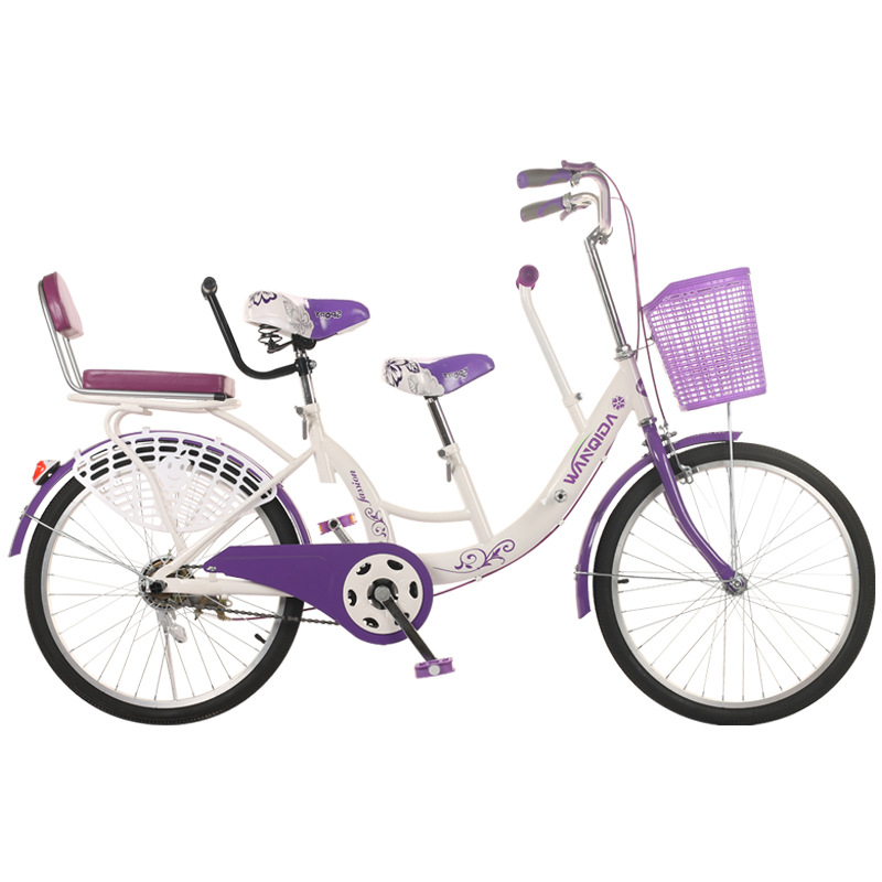 Wanchida 22-inch Parent-Child Car Mother-Child Car Double Two-Seat Bicycle with Children Women's Bicycle Women's Style